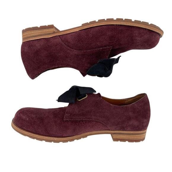 Kork-Ease Beryl Bow Suede Oxford in Burgundy Size 8.5 - Picture 3 of 11
